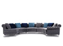 Divani Casa Darla - Modern Grey Velvet Curved Sectional Sofa