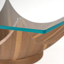 Modrest Sunrise - Contemporary Glass + Walnut Square Coffee Table