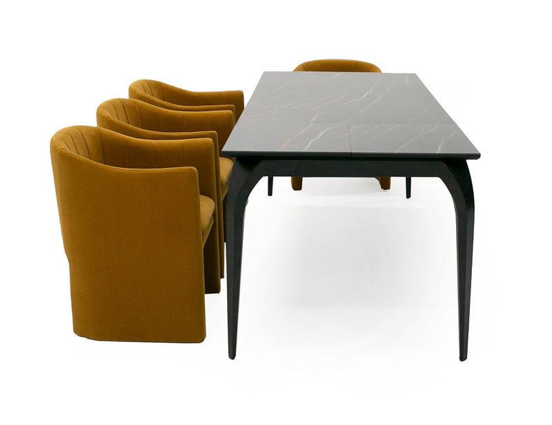 Modrest Suri - Modern Black Ceramic Extendable 71"/94.5"  Dining Table