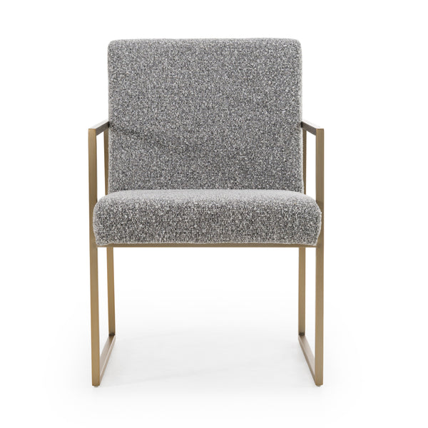 Modrest Suzanne - Modern Grey Fabric + Antique Brass Dining Chair