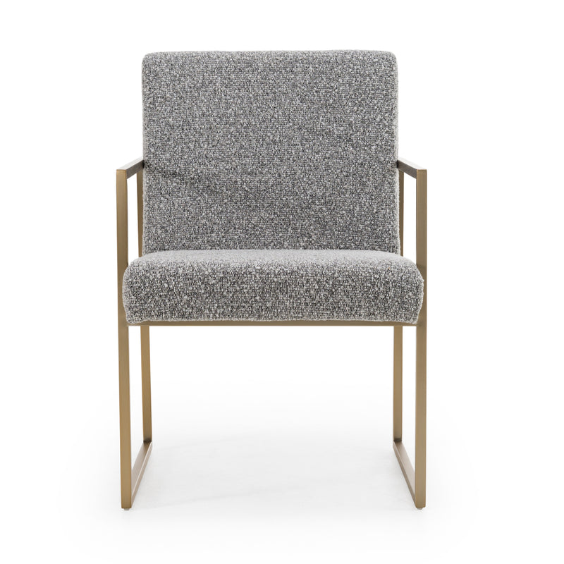 Modrest Suzanne - Modern Grey Fabric + Antique Brass Dining Chair