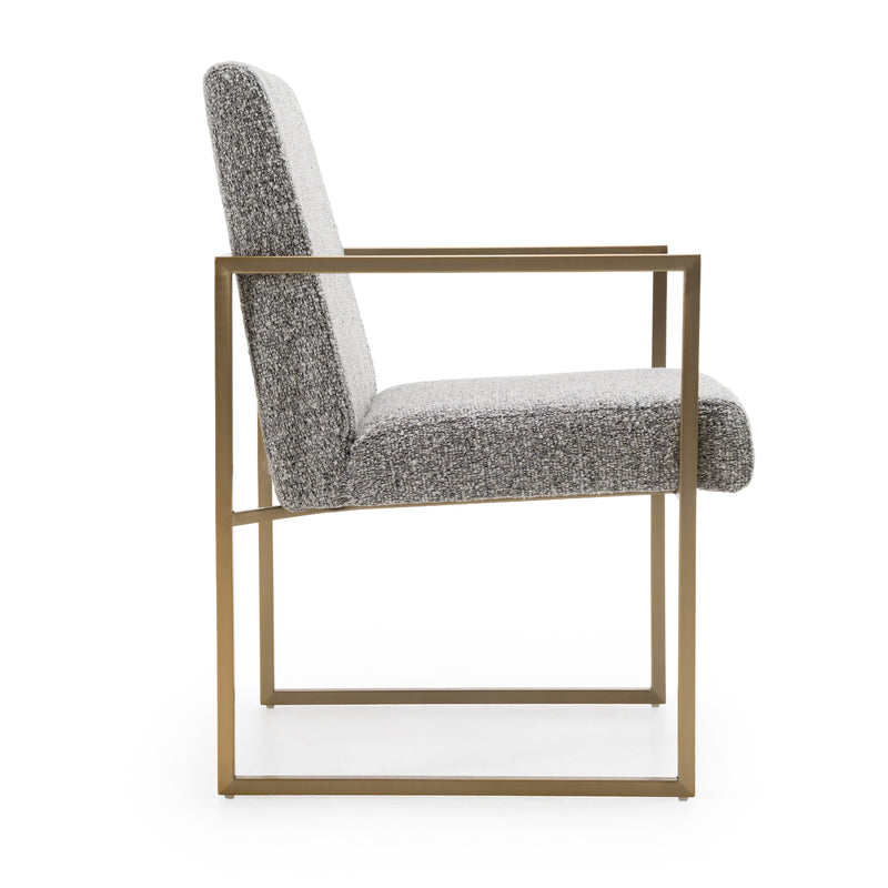 Modrest Suzanne - Modern Grey Fabric + Antique Brass Dining Chair