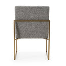 Modrest Suzanne - Modern Grey Fabric + Antique Brass Dining Chair