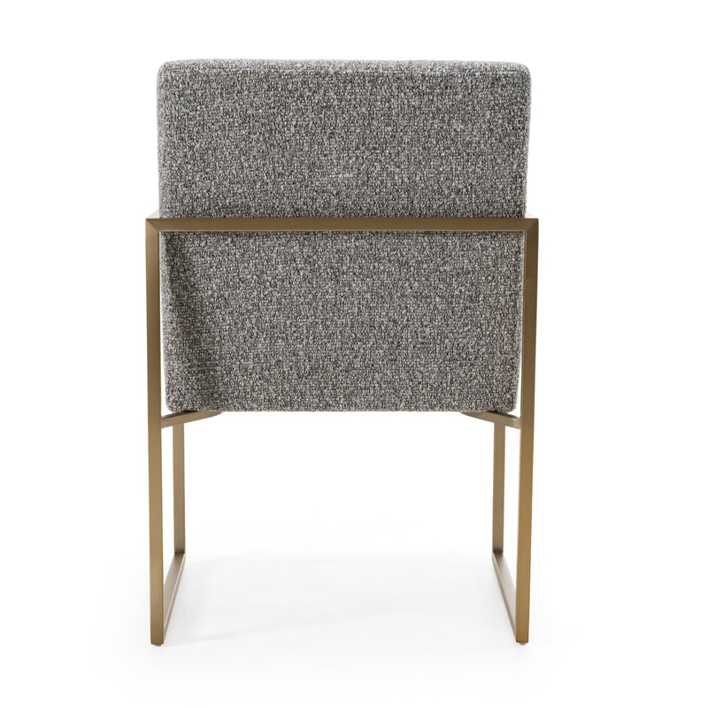 Modrest Suzanne - Modern Grey Fabric + Antique Brass Dining Chair