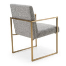 Modrest Suzanne - Modern Grey Fabric + Antique Brass Dining Chair