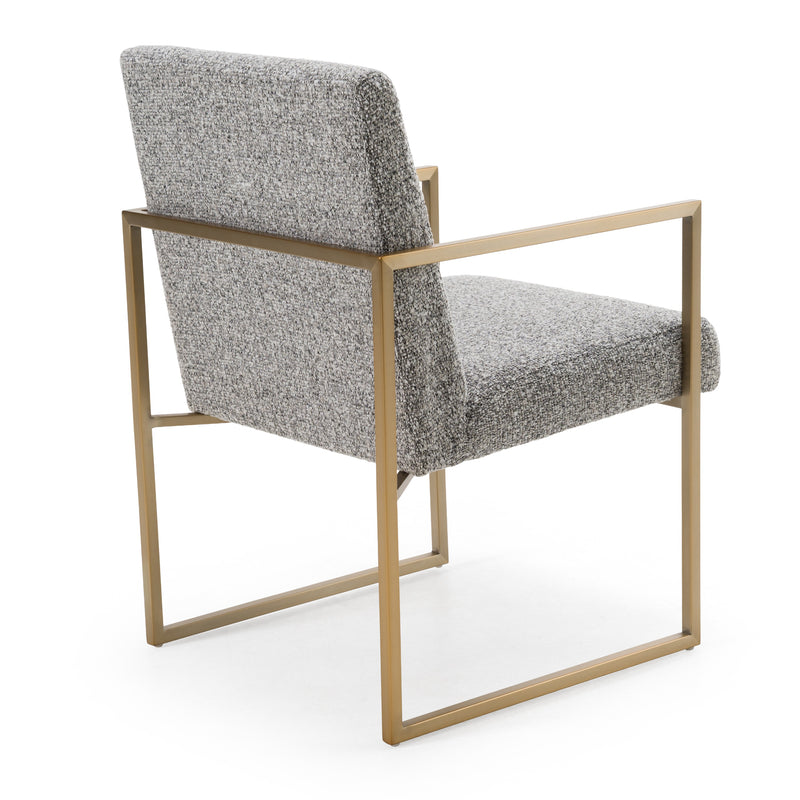 Modrest Suzanne - Modern Grey Fabric + Antique Brass Dining Chair