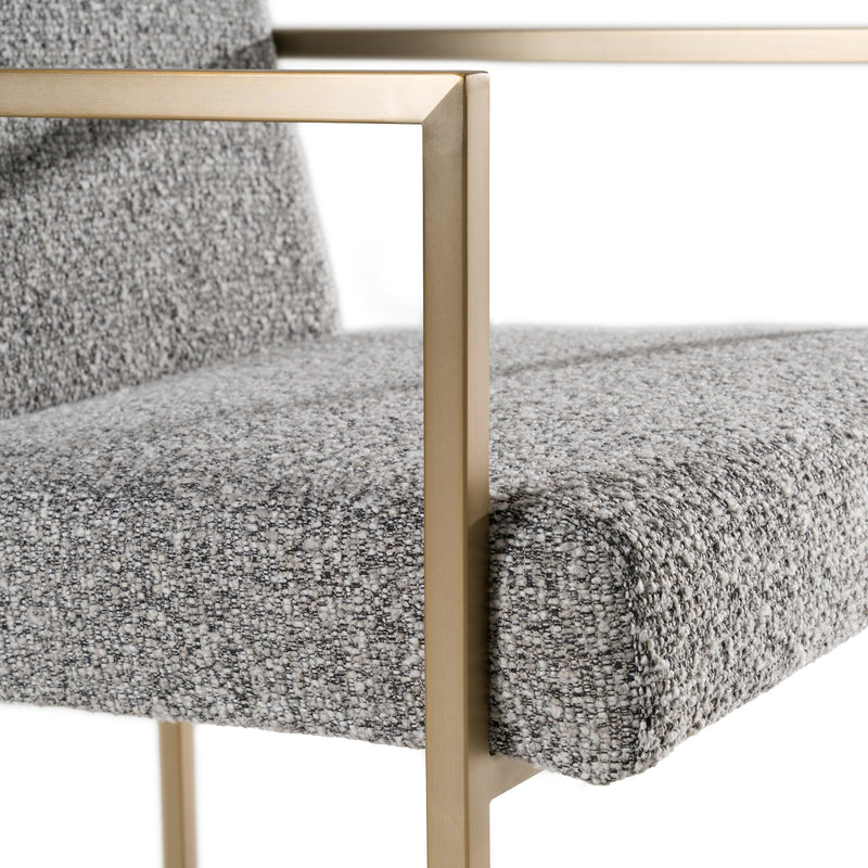 Modrest Suzanne - Modern Grey Fabric + Antique Brass Dining Chair