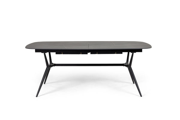 Modrest Suzie - Modern Ceramic + Black Ash Extendable Dining Table