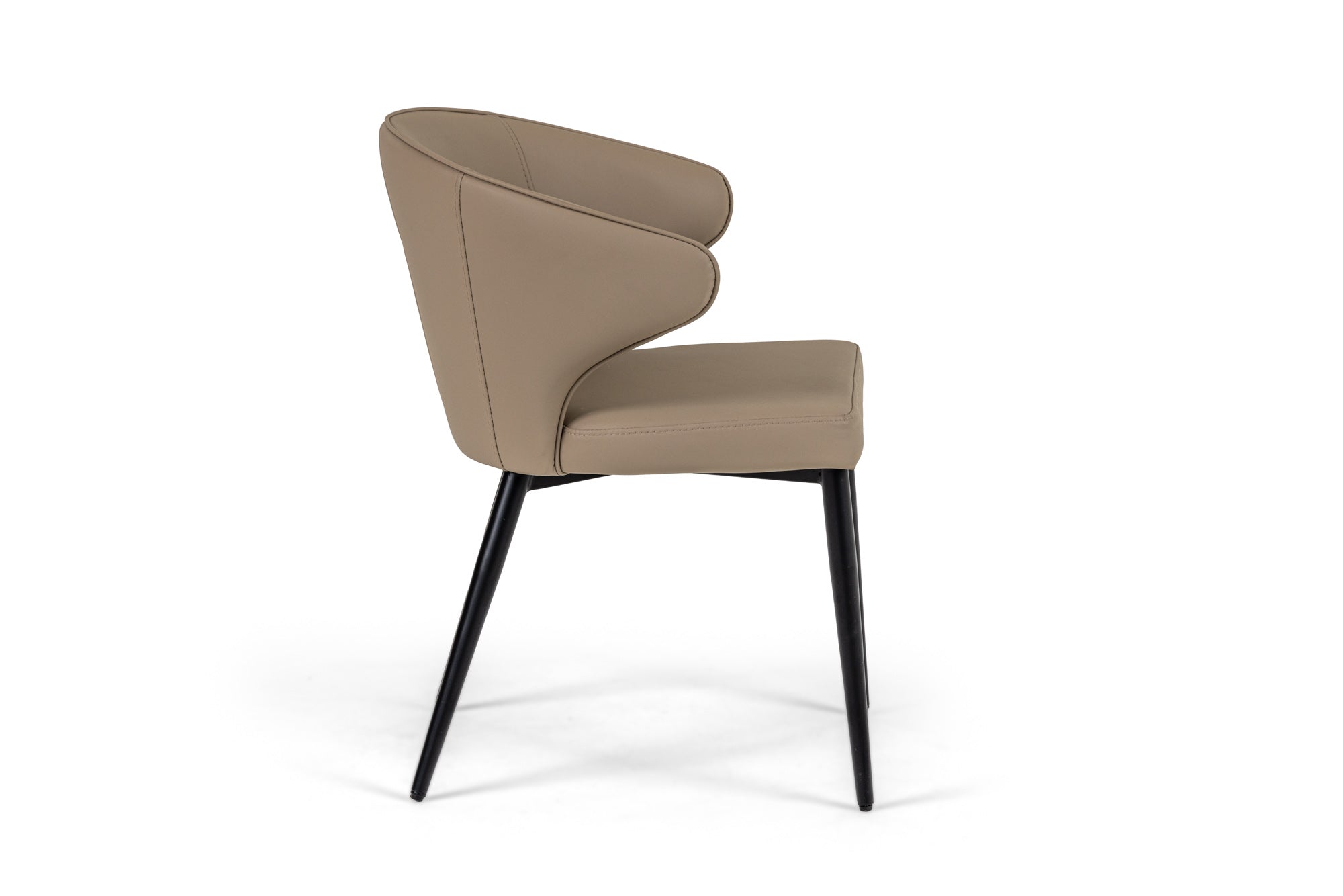 Modrest Suzie - Modern Beige Vegan Leather + Black Dining Chair (Set of 2)