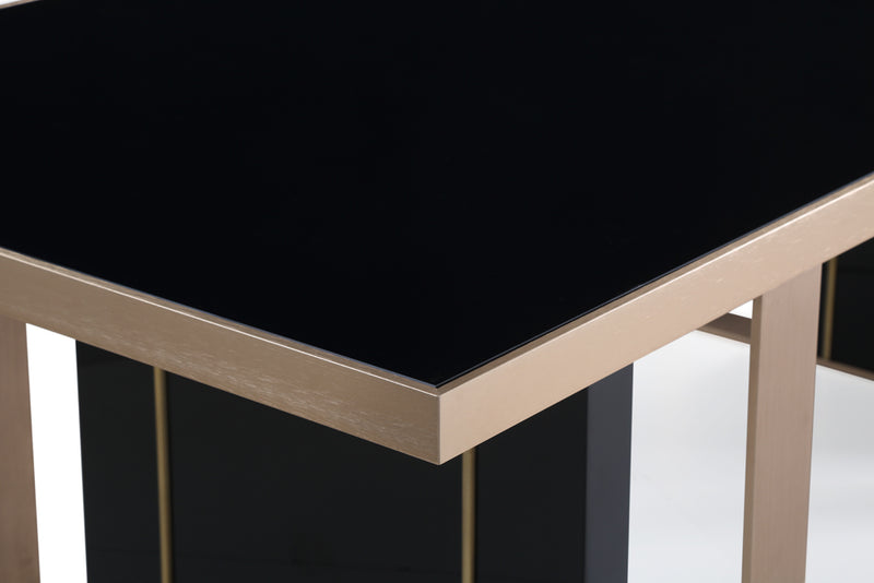 Nova Domus Cartier Modern Black & Rosegold Dining Table