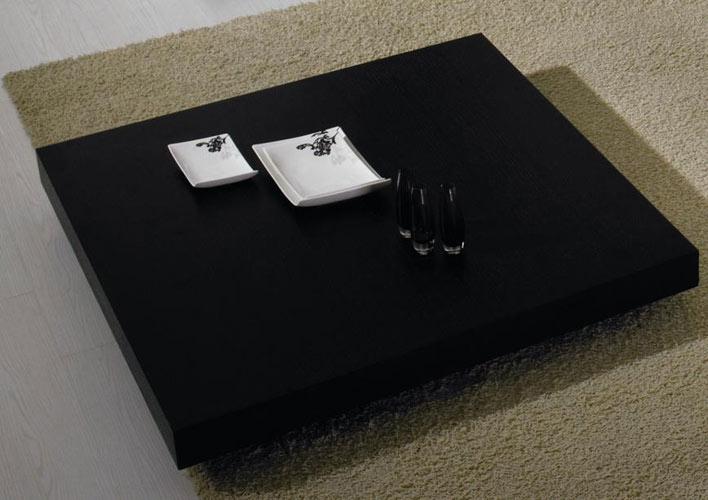 T35 - Modern Black Genuine Leather Sectional Sofa with Light