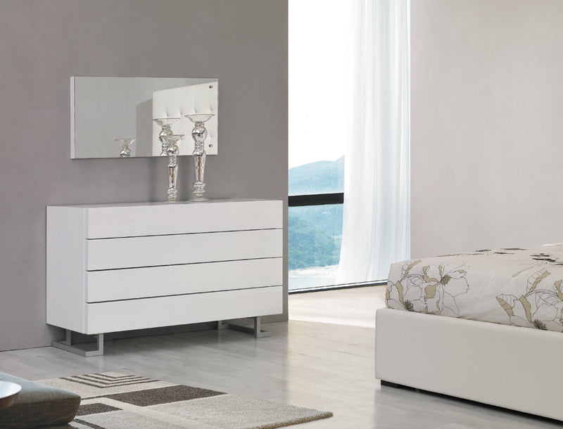 Modrest Lyrica - White Leatherette With Crystals Bed
