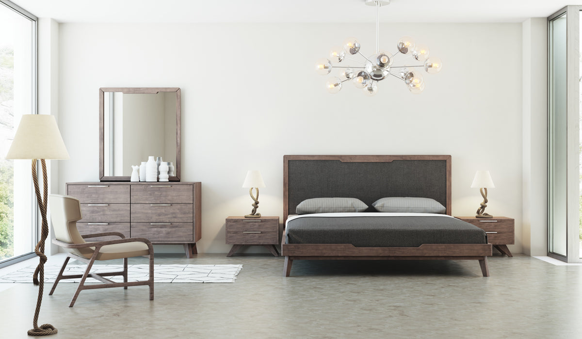 Nova Domus Soria Mid-Century Grey & Walnut Bed