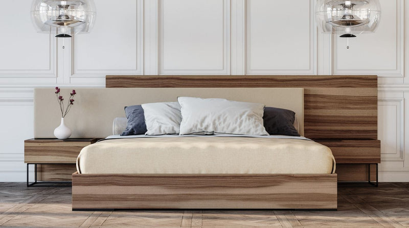 Nova Domus Matteo - Italian Modern Walnut & Fabric Bed