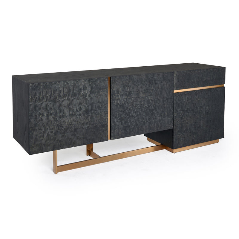 Modrest Tasha - Modern Black Ash + Brushed Gold Buffet
