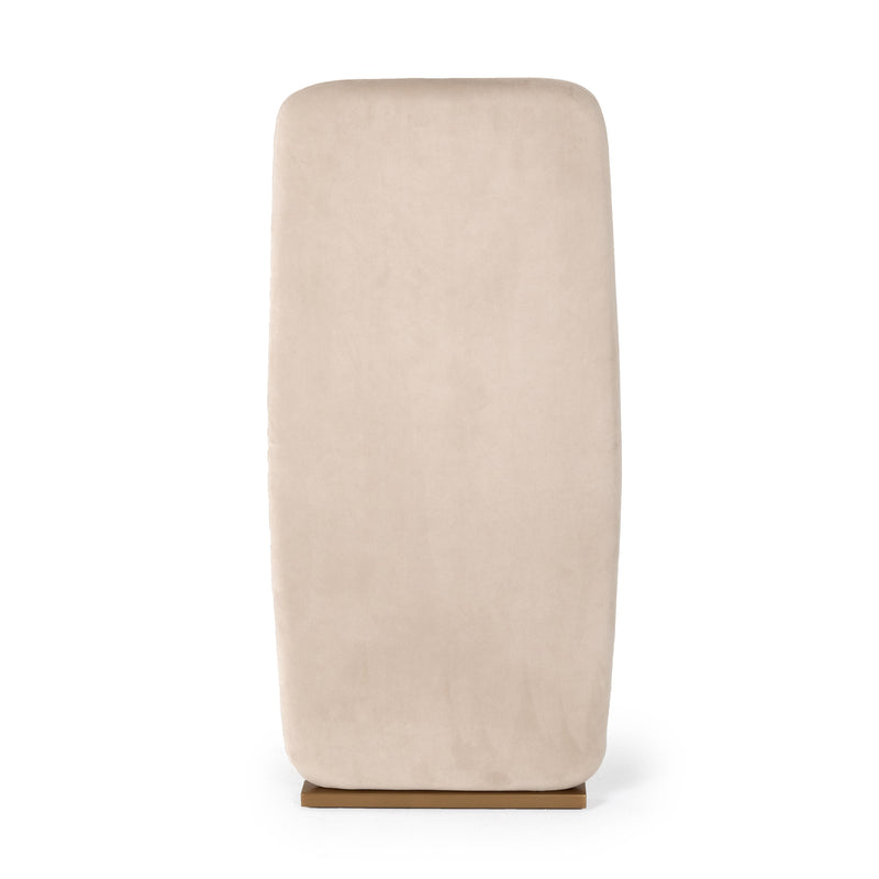 Modrest Tasha - Modern Light Beige Grey Velvet + Brushed Brass Dining Chair (Set of 2)