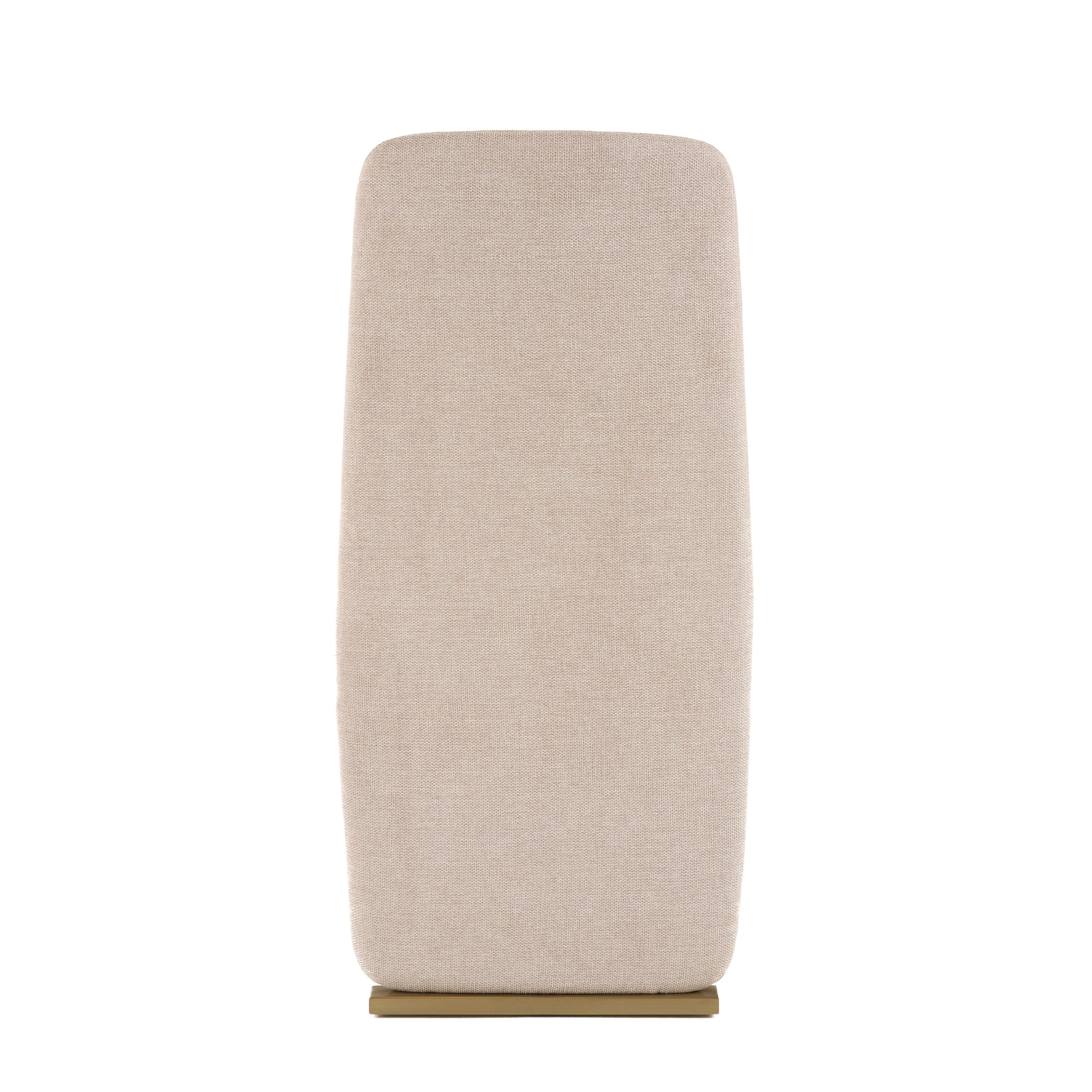 Modrest Tasha - Modern Beige Linen + Brushed Brass Dining Chair (Set of 2)