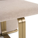 Modrest Tasha - Modern Beige Linen + Brushed Brass Dining Chair (Set of 2)