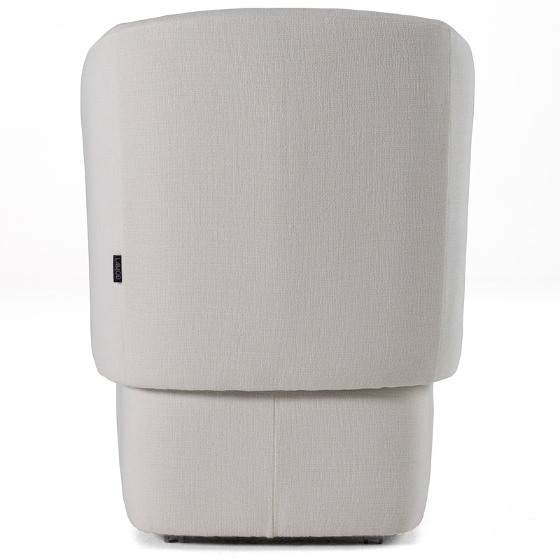 Modrest Tassell - Modern Ivory Fabric Dining Chair w/ Castor Wheels