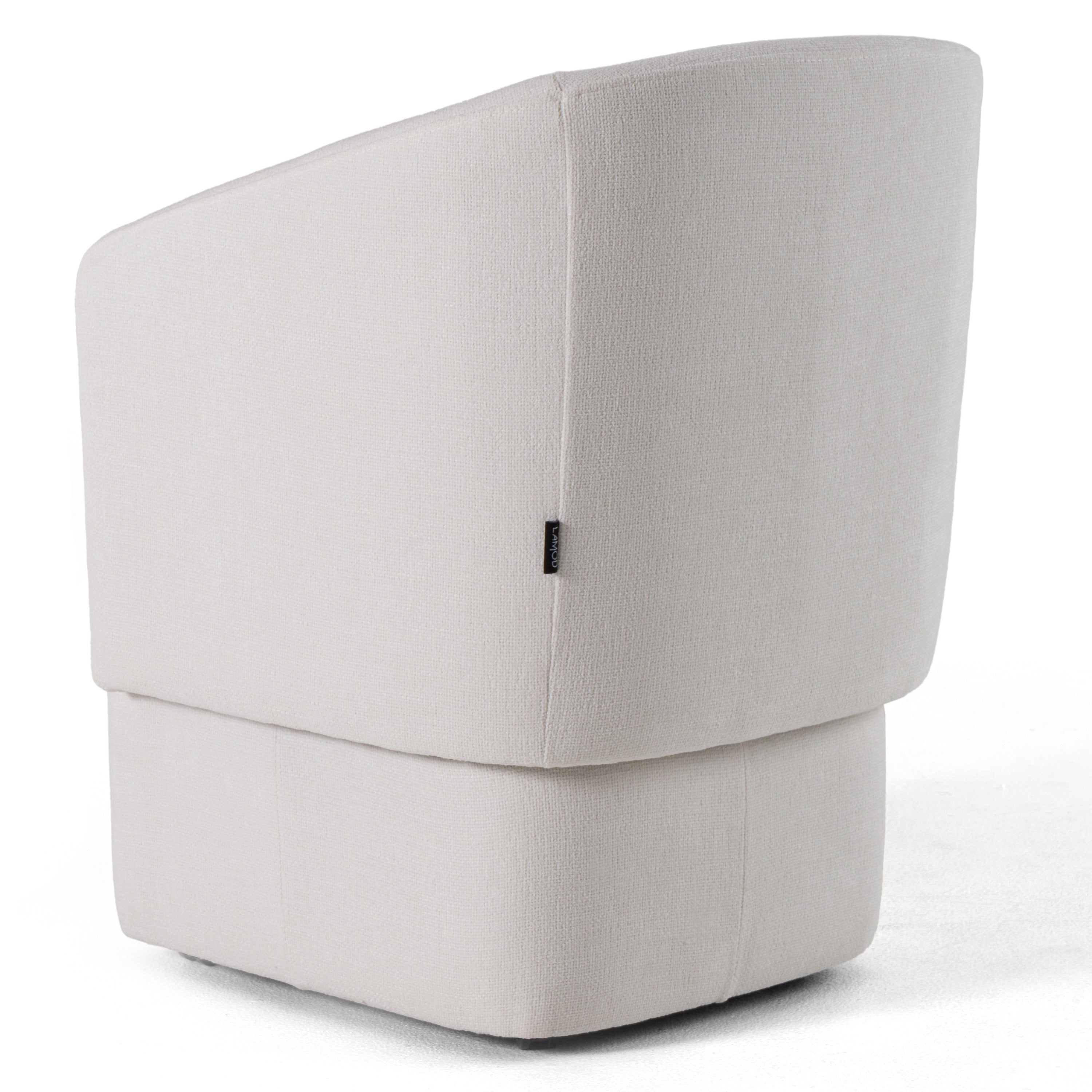 Modrest Tassell - Modern Ivory Fabric Dining Chair w/ Castor Wheels