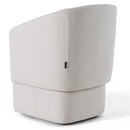 Modrest Tassell - Modern Ivory Fabric Dining Chair w/ Castor Wheels