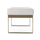 Modrest Tatum - Modern Off-White Fabric + Brass Dining Bench
