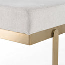 Modrest Tatum - Modern Off-White Fabric + Brass Dining Bench