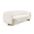 Divani Casa Thrive - Modern Beige Fabric + Antique Brass Sofa