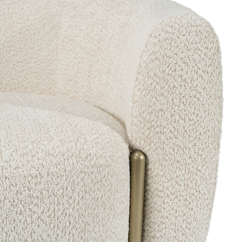 Divani Casa Thrive - Modern Beige Fabric + Antique Brass Sofa