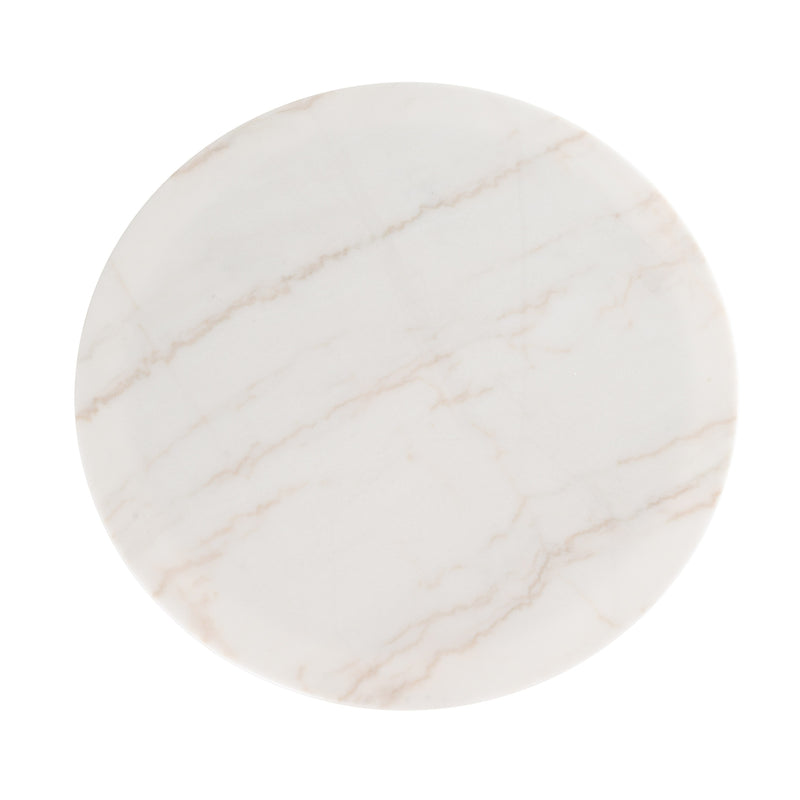 Modrest Tilly - Glam White Marble + Gold Round Dining Table