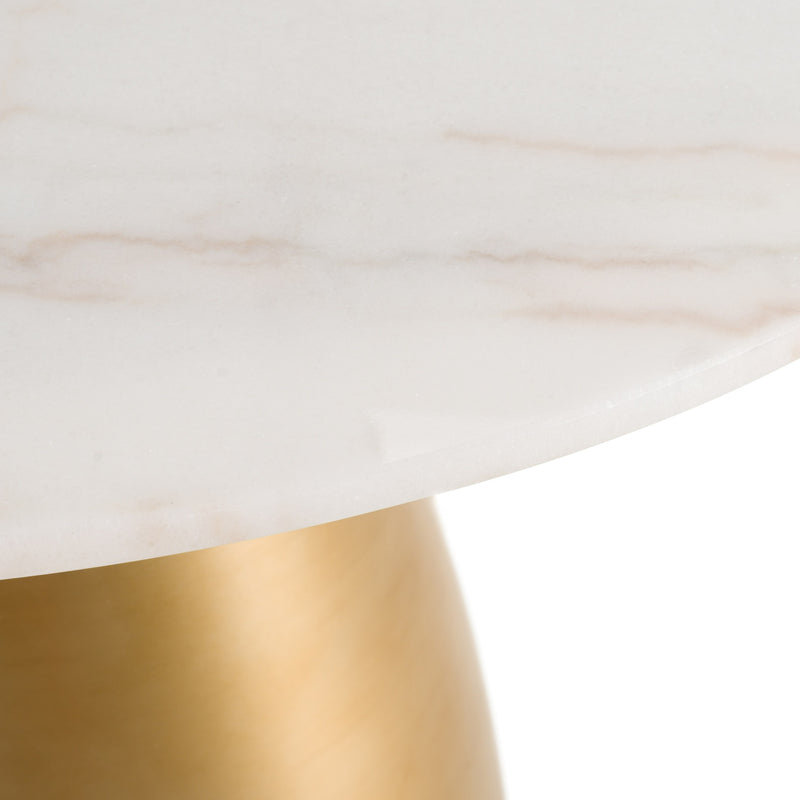 Modrest Tilly - Glam White Marble + Gold Round Dining Table