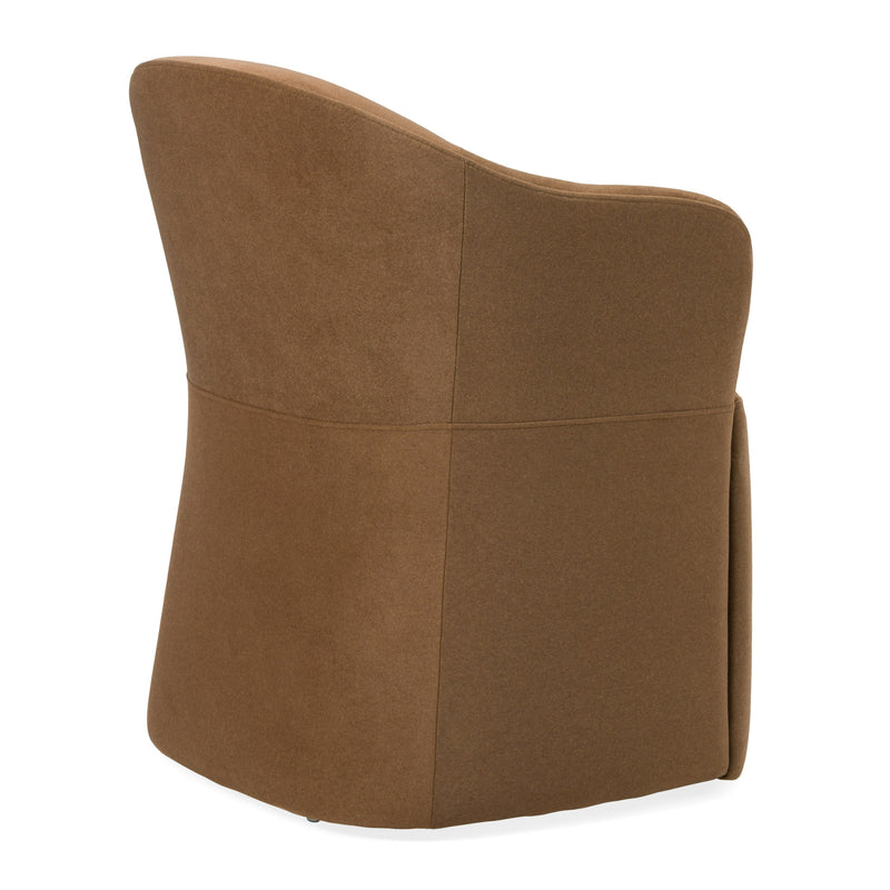 Modrest Timothy - Modern Brown Fabric Dining Chair w/ Castor Wheels