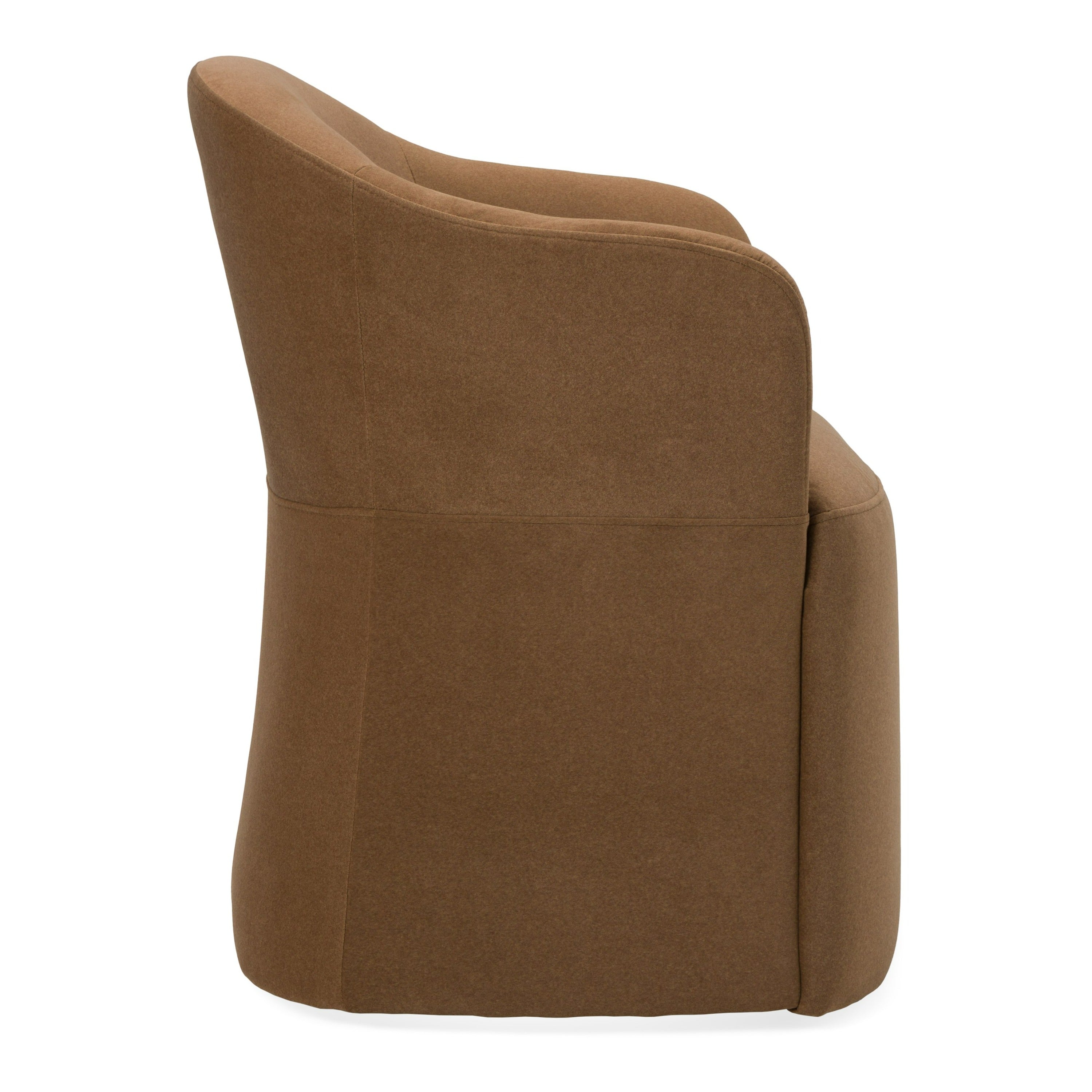 Modrest Timothy - Modern Brown Fabric Dining Chair w/ Castor Wheels
