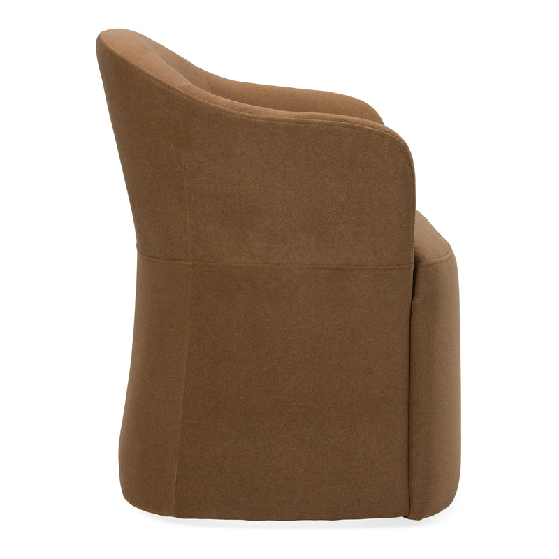 Modrest Timothy - Modern Brown Fabric Dining Chair w/ Castor Wheels