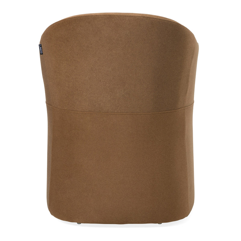 Modrest Timothy - Modern Brown Fabric Dining Chair w/ Castor Wheels