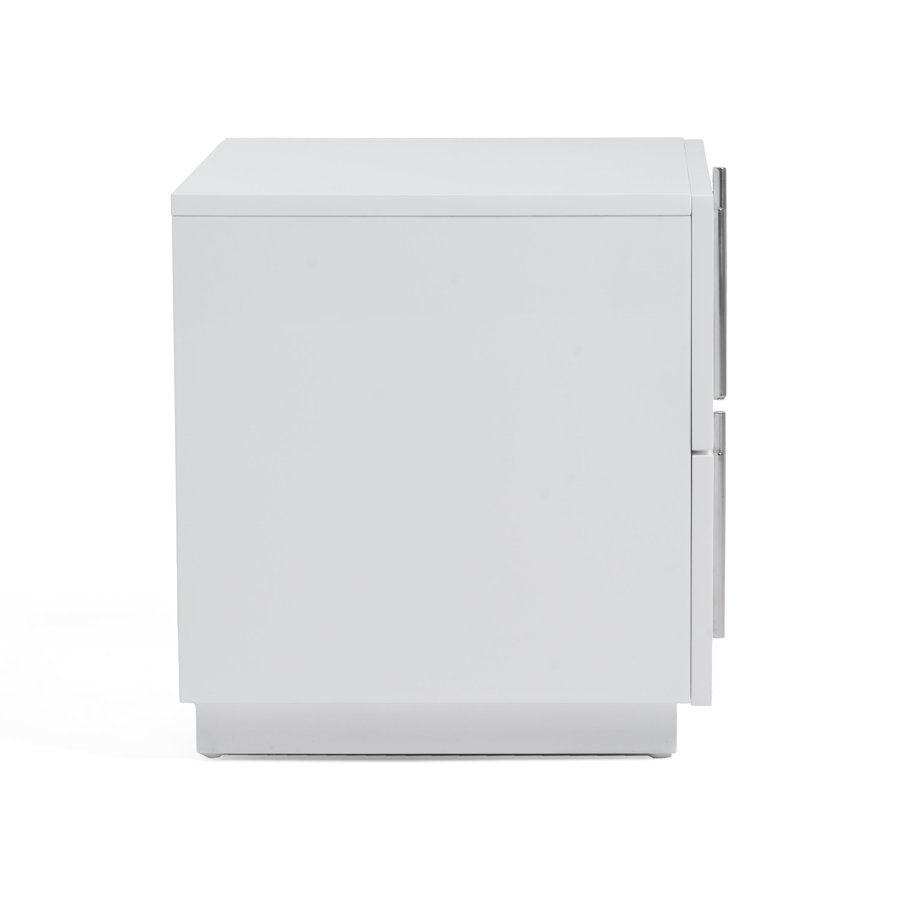 Modrest Token - Modern White & Stainless Steel Nightstand
