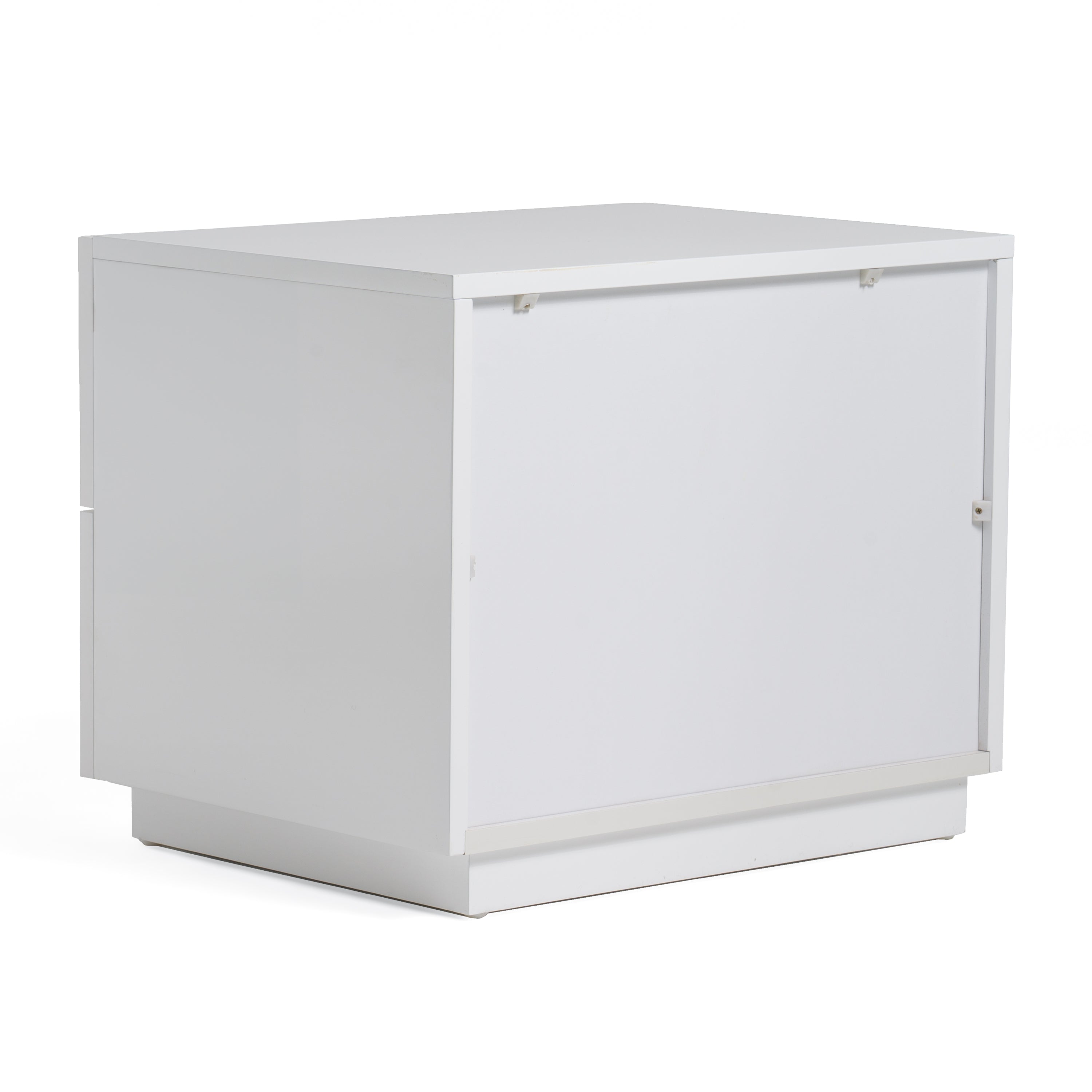 Modrest Token - Modern White & Stainless Steel Nightstand