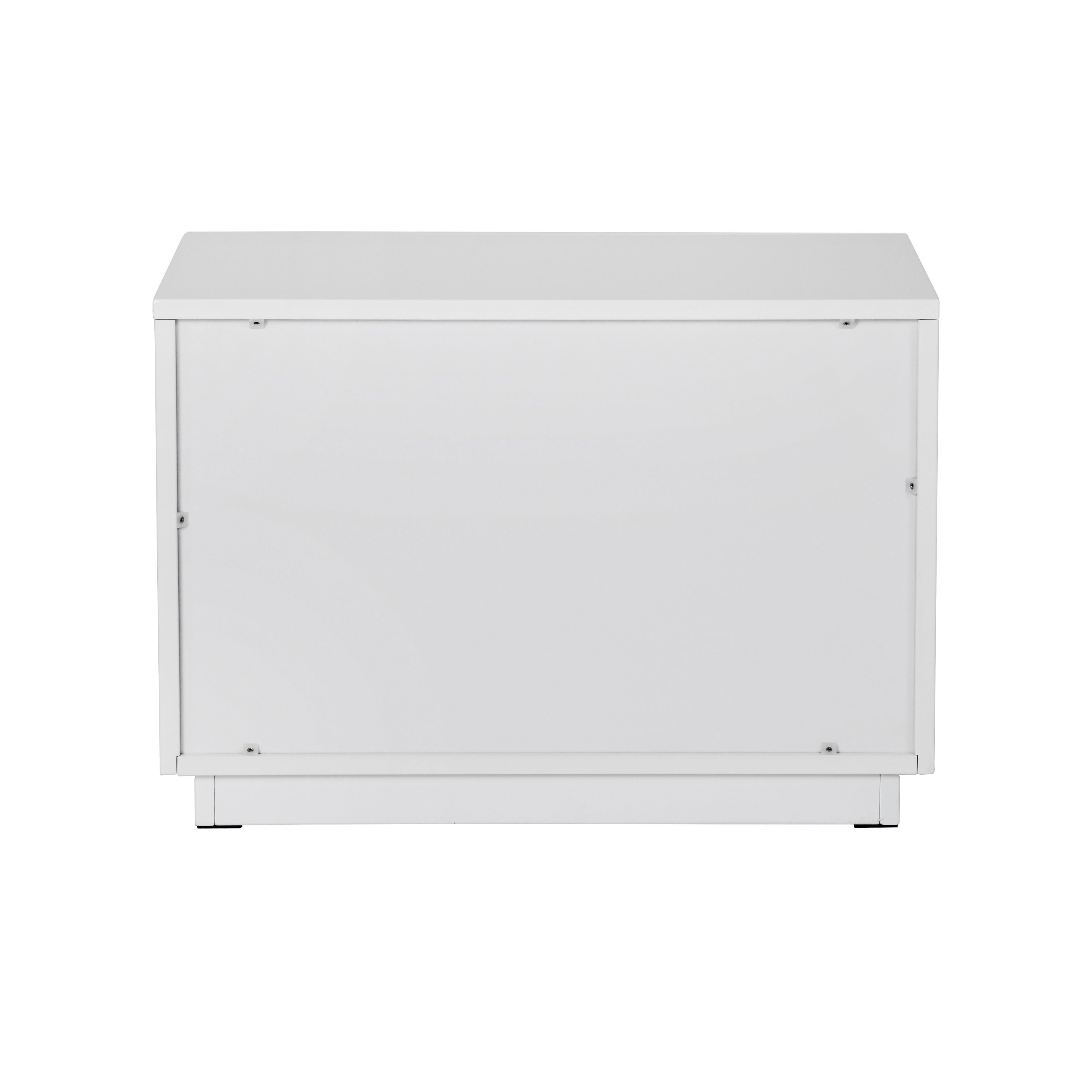 Modrest Token - Modern White & Stainless Steel Large Nightstand