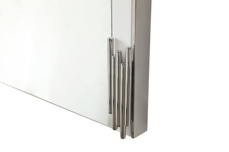 Modrest Token - Modern White & Stainless Steel Mirror