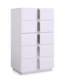 Modrest Token - Modern Glossy White & Stainless Steel Chest