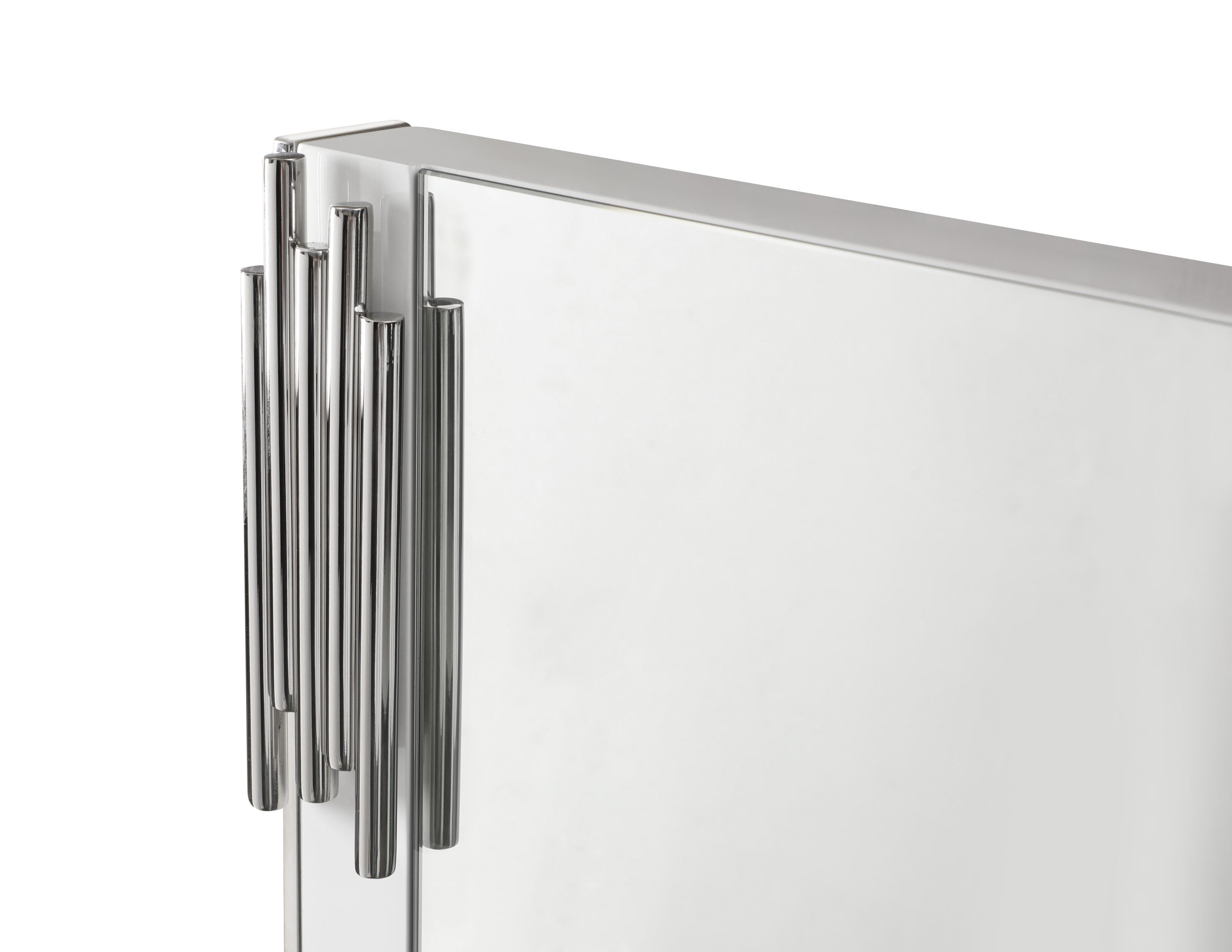Modrest Token - California King Modern Cream & Stainless Steel Bed + Nightstands