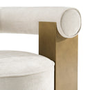 Divani Casa Tranquil - Contemporary Beige Fabric + Antique Brass Accent Chair