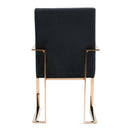 Modrest Trea - Modern Black Velvet & Rosegold Dining Chair
