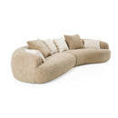 Divani Casa Trevor - Modern Tan Fabric Curved Sectional