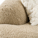 Divani Casa Trevor - Modern Tan Fabric Curved Sectional