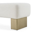 Modrest Triumph - Contemporary Off-White Fabric + Antique Brass Bench