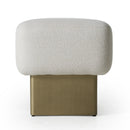 Modrest Triumph - Contemporary Off-White Fabric + Antique Brass Bench