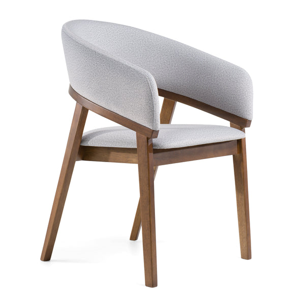 Modrest Truman - Mid-Century Modern Grey + Walnut Dining Chair