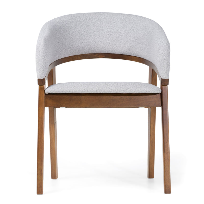 Modrest Truman - Mid-Century Modern Grey + Walnut Dining Chair