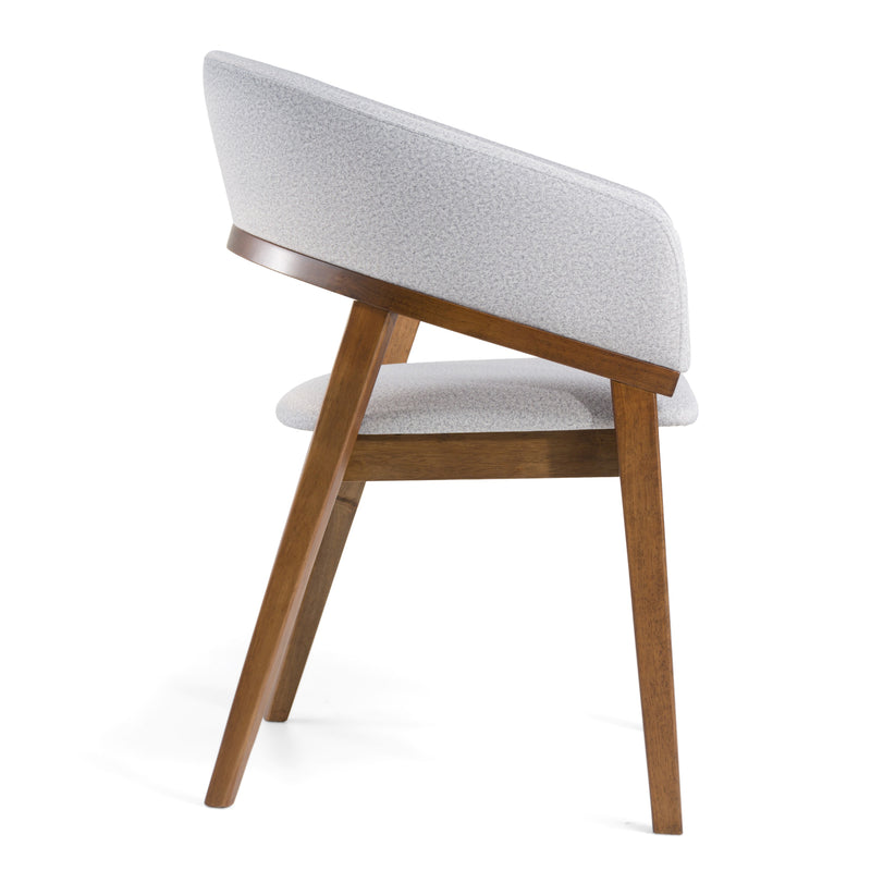 Modrest Truman - Mid-Century Modern Grey + Walnut Dining Chair